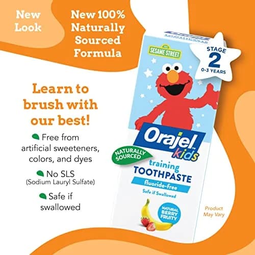 Orajel Kids Elmo Fluoride-Free Training Toothpaste 1.5oz (44ml) Tube | Pediatrician Recommended thumbnail 2
