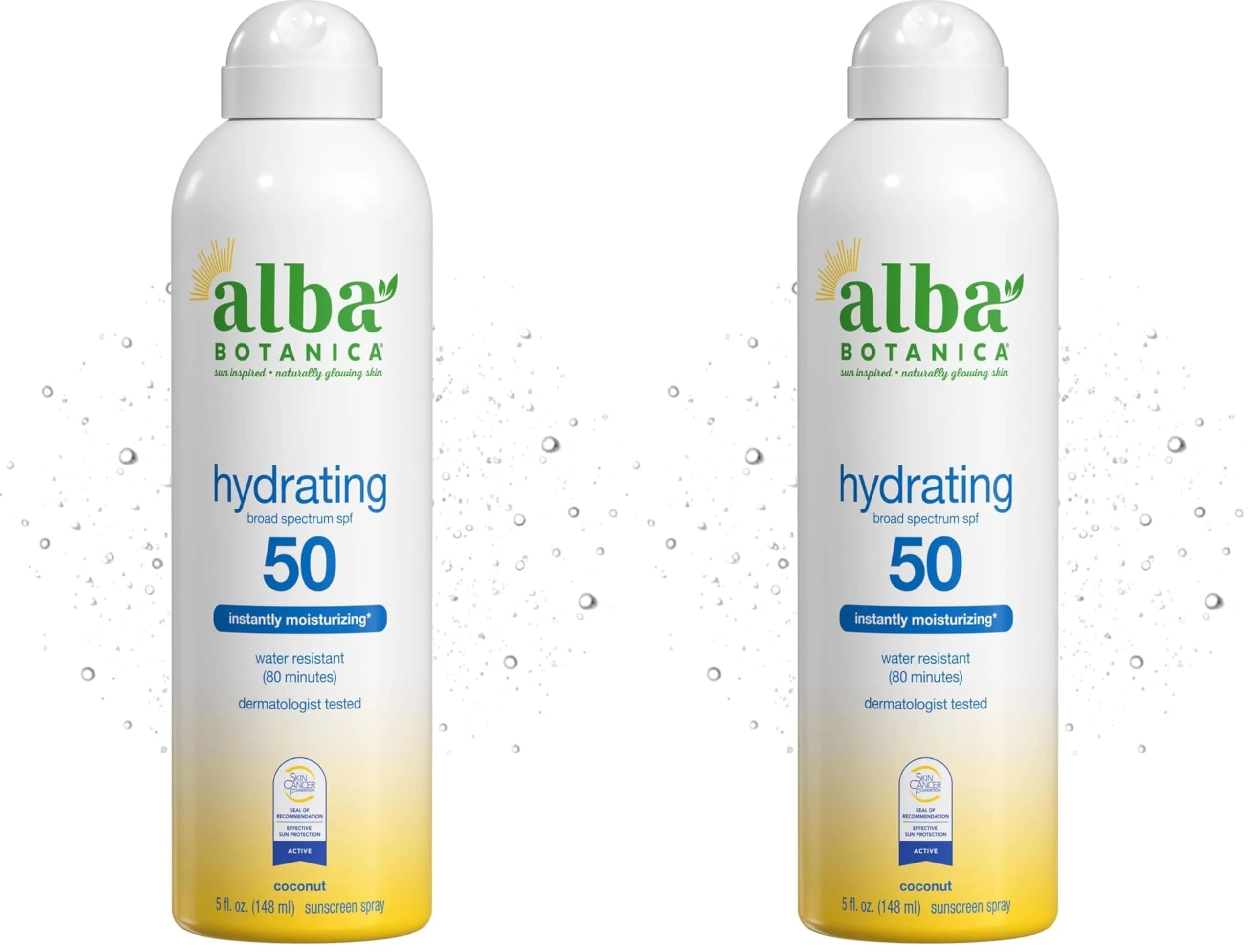 Alba Botanica Hawaiian Coconut SPF 50 Sunscreen Spray 312ml (10 fl. oz.) | Broad Spectrum UVA/UVB Protection — 5 Fl Oz