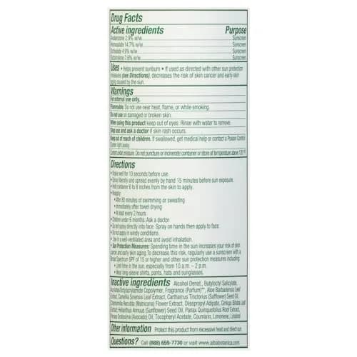 Alba Botanica Hawaiian Coconut SPF 50 Sunscreen Spray 312ml (10 fl. oz.) | Broad Spectrum UVA/UVB Protection thumbnail 3