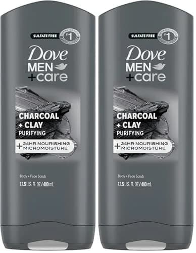 Dove Men+Care Purifying Charcoal + Clay Body and Face Wash 810ml (27 Fl Oz) | Dermatologist Recommended for Dry, Sensitive Skin thumbnail 1