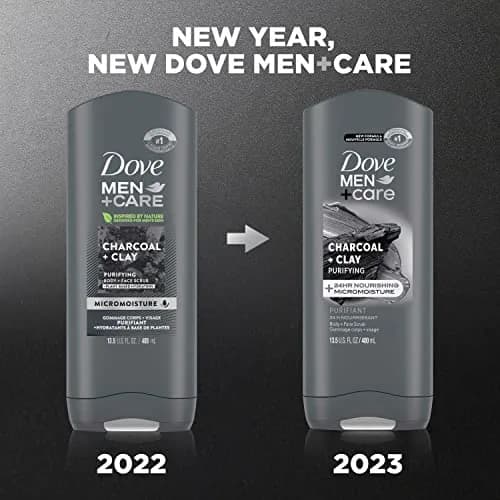 Dove Men+Care Purifying Charcoal + Clay Body and Face Wash 810ml (27 Fl Oz) | Dermatologist Recommended for Dry, Sensitive Skin thumbnail 2