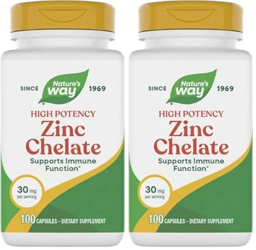 Nature's Way Zinc Chelate Mineral Supplement 30 mg 200 Capsules (Pack of 2) | Supports Immune Function - main product image
