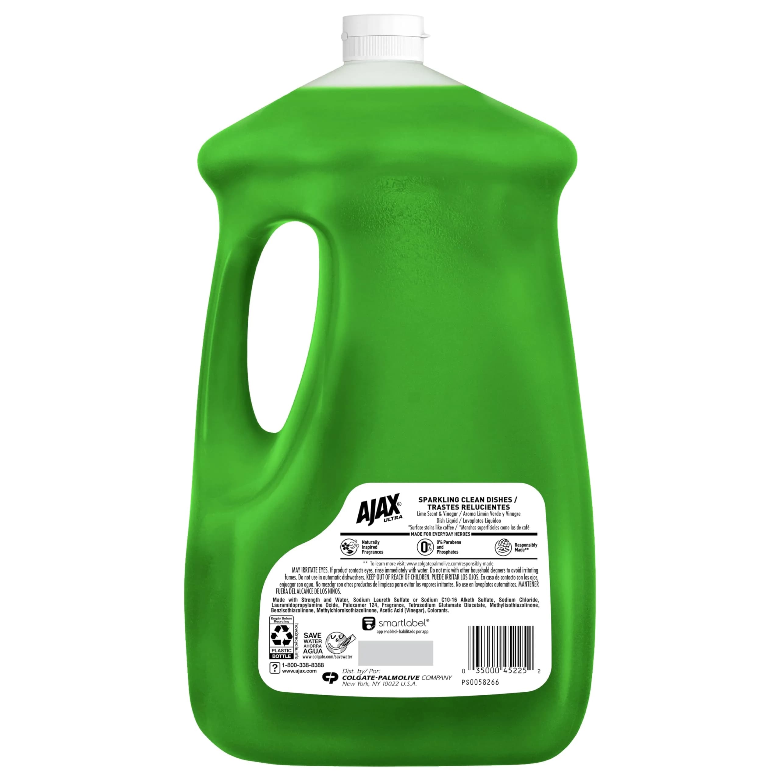 Ajax Ultra Liquid Dish Soap Lime & Vinegar 180 fl oz (2x90 fl oz) | Powerful Grease Cutting Formula - view 9