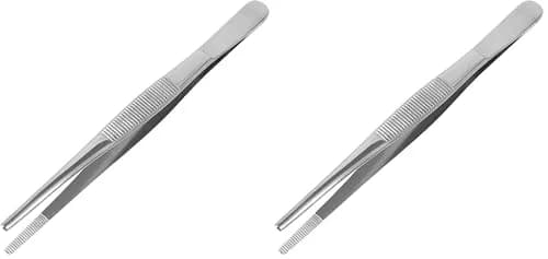 MABIS Surgical Tweezers and Dressing Forceps 5.5 inches | Serrated Stainless Steel for Precise Handling thumbnail 1
