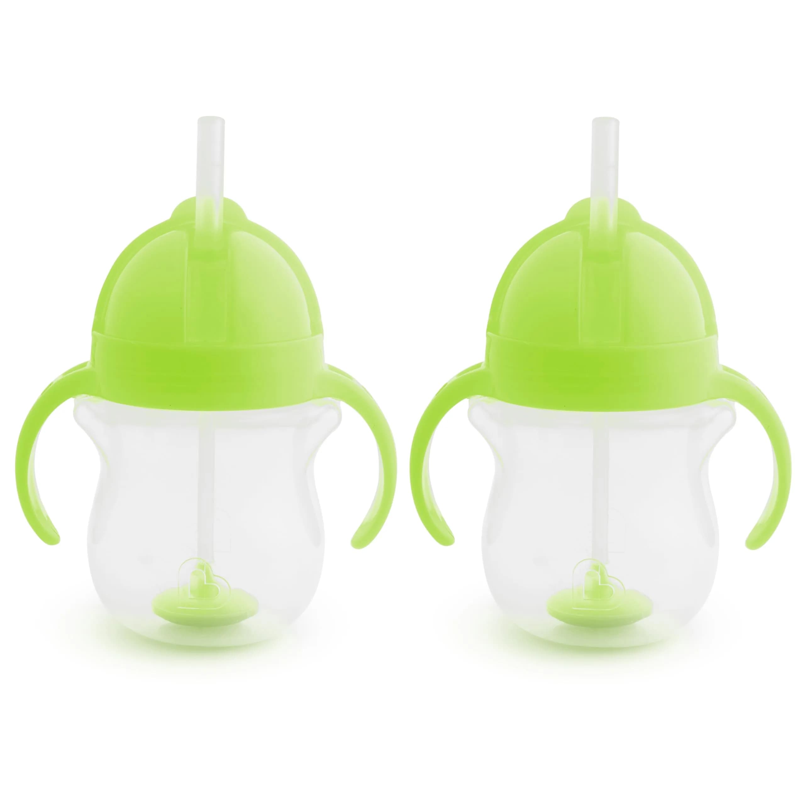 Munchkin Sippy Cup for Toddlers, Weighted Straw | Spill Proof | Transition Handles | 6+ Months | 2 Pack