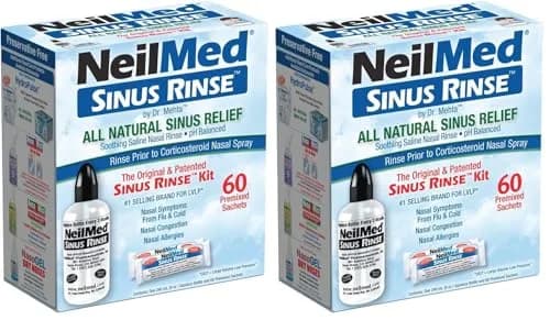 NeilMed Sinus Rinse Complete Sinus Nasal Rinse Kit 50 Count (Pack of 2) | Soothing pH Balanced Saline Solution thumbnail 1