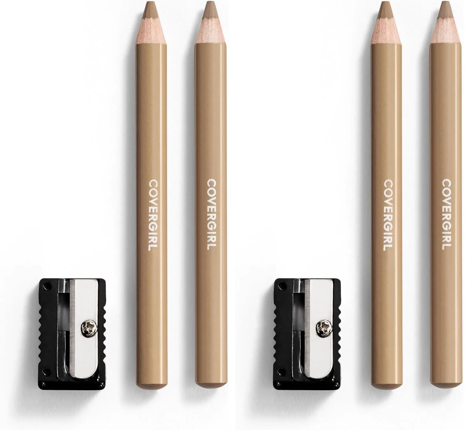 COVERGIRL Easy Breezy Brow Fill + Define Brow Pencil 1 Count (Pack of 2) Long-Lasting, Deep Pigmented, Blendable Formula