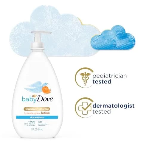 Baby Dove Sensitive Skin Care Body Lotion Rich Moisture 40 fl oz (1.18 L) | Hypoallergenic & Pediatrician Tested thumbnail 2