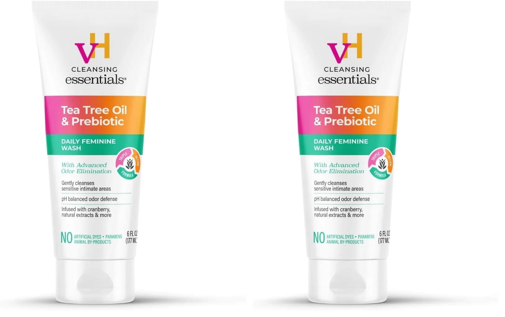 vH essentials pH Balanced Daily Feminine Wash with Tea Tree Oil & Prebiotic 355ml (12 Fl Oz) | Gentle Intimate Cleanser for Women - main product image
