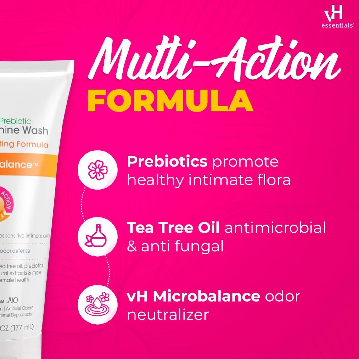 vH essentials pH Balanced Daily Feminine Wash with Tea Tree Oil & Prebiotic 355ml (12 Fl Oz) | Gentle Intimate Cleanser for Women - view 7