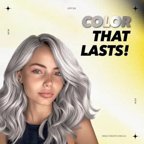 Got2B Metallics Permanent Hair Color M71 Metallic Silver Kit (2x50ml/1.69 Fl Oz) | Multi-Dimensional Metallic Shine thumbnail 5