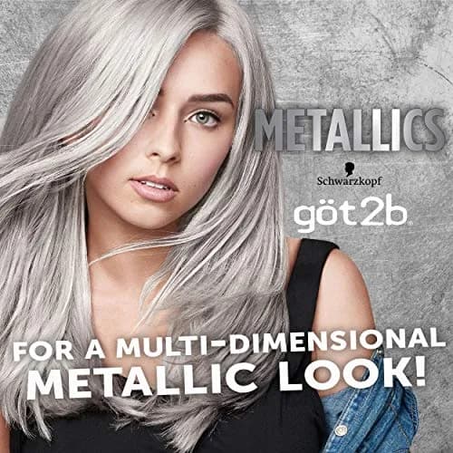 Got2B Metallics Permanent Hair Color M71 Metallic Silver Kit (2x50ml/1.69 Fl Oz) | Multi-Dimensional Metallic Shine thumbnail 2