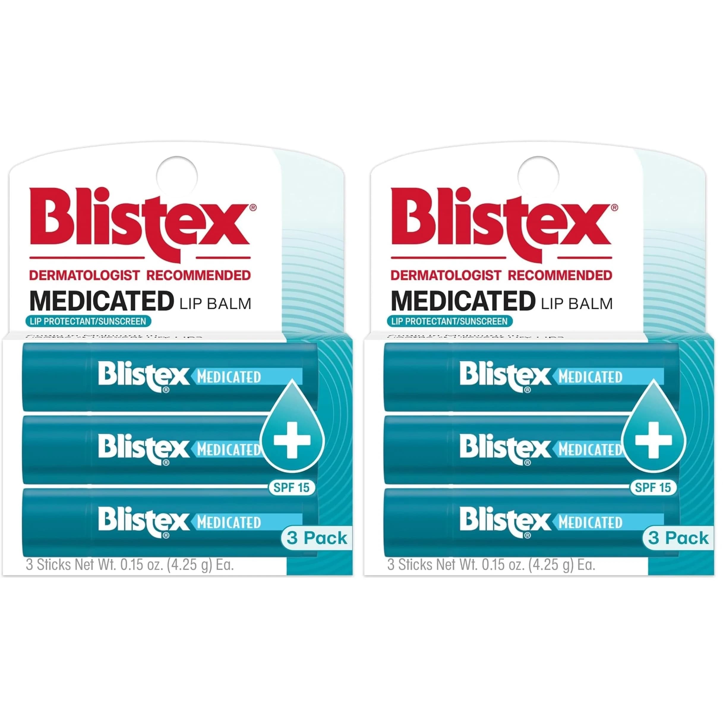 Blistex Medicated Lip Balm SPF 15 0.45 oz (12.8 g) | Seals in Moisture for Dry, Chapped Lips — Medicated Lip Balm