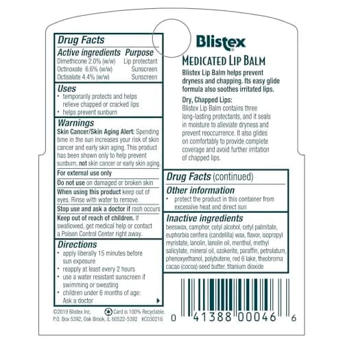 Blistex Medicated Lip Balm SPF 15 0.45 oz (12.8 g) | Seals in Moisture for Dry, Chapped Lips thumbnail 4