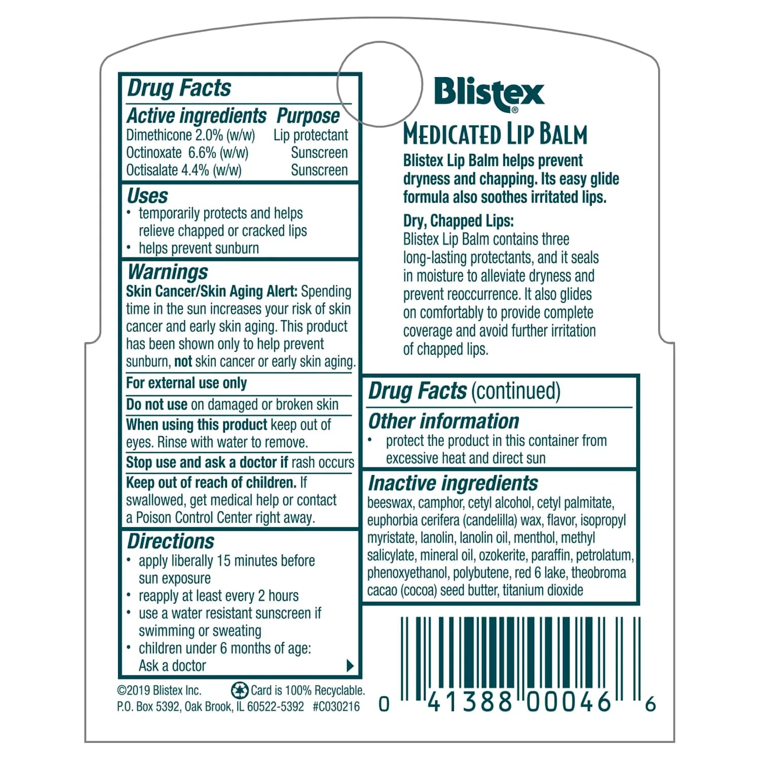 Blistex Medicated Lip Balm SPF 15 0.45 oz (12.8 g) | Seals in Moisture for Dry, Chapped Lips - view 4