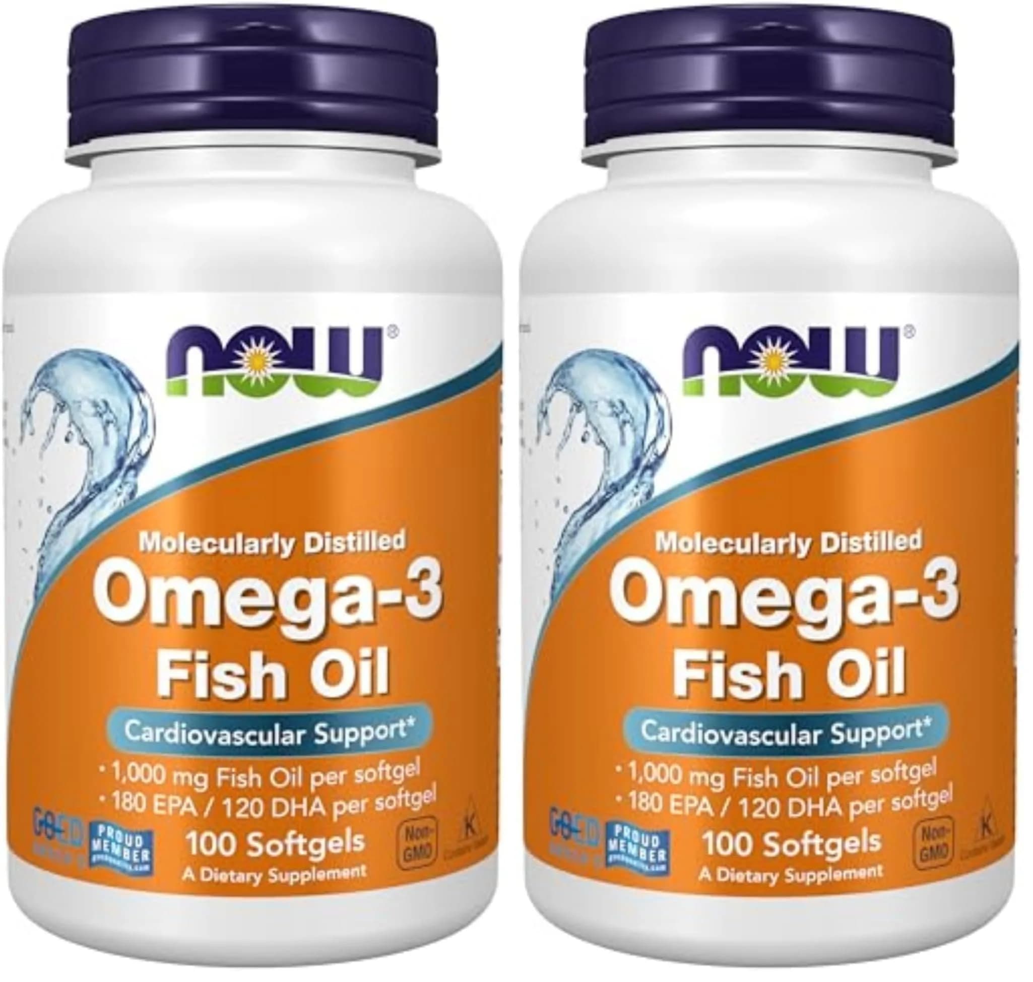 NOW Foods Omega-3 Fish Oil 1000 mg (360 EPA / 240 DHA) 200 Softgels | Cardiovascular Support - main product image