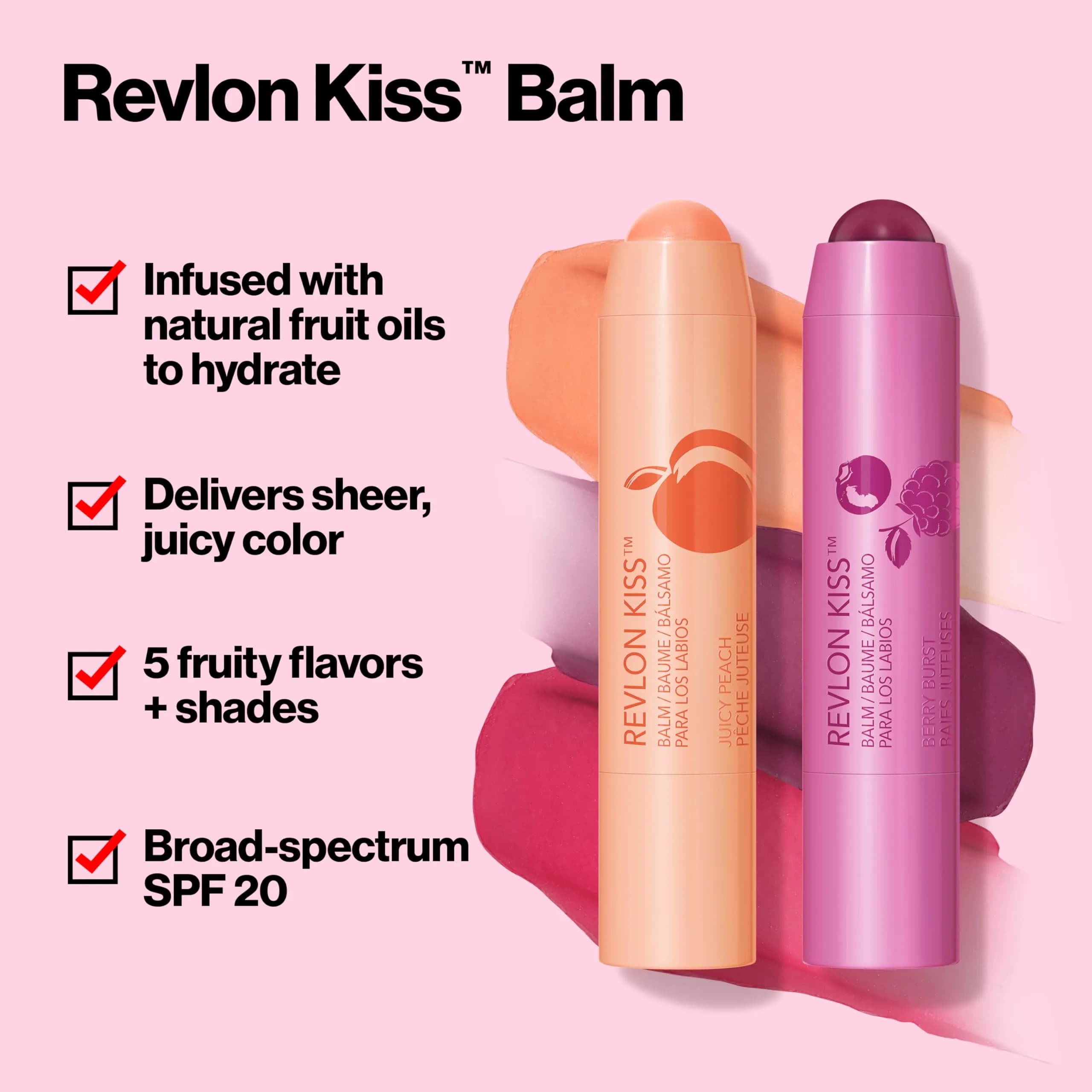 Revlon Kiss Tinted Lip Balm 030 Sweet Cherry - Pack of 2 | SPF 20 Hydration with Natural Fruit Oils - view 2