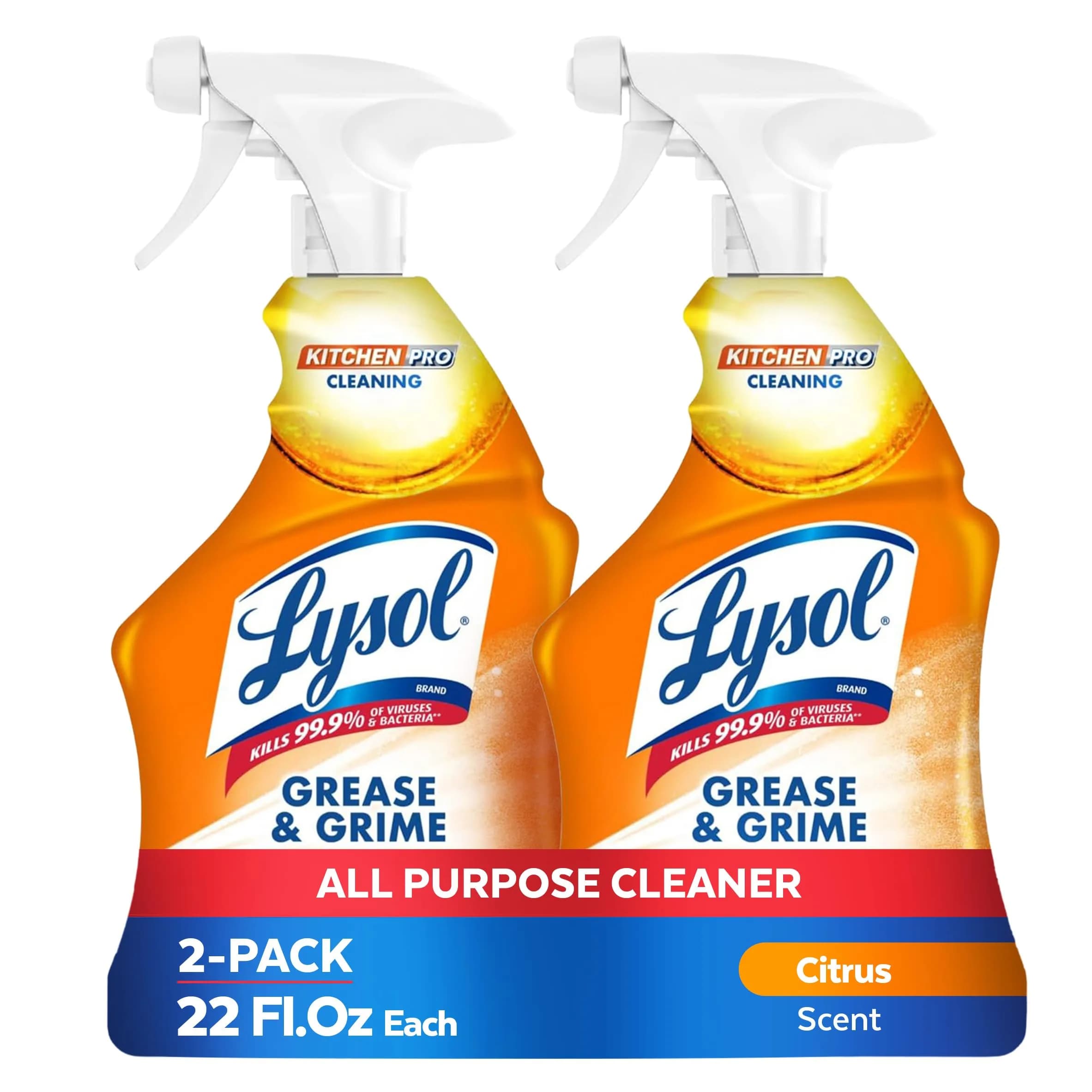 Lysol Pro Kitchen Spray Cleaner and Degreaser 1300ml (44 Fl Oz) | Eliminates 99.9% of Kitchen Viruses and Bacteria - main product image