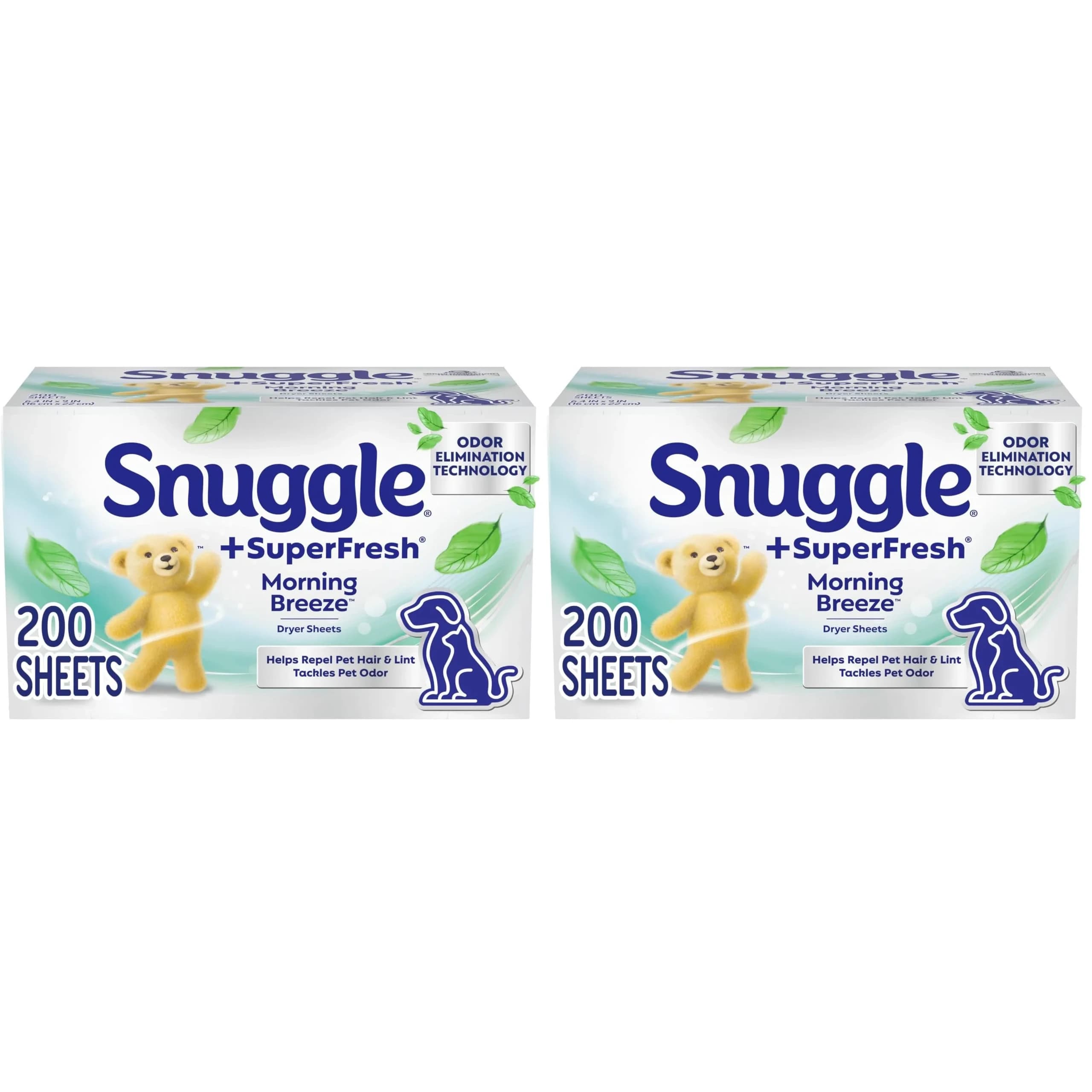 Snuggle Plus SuperFresh Fabric Softener Dryer Sheets Original Scent, 400 Count (200 Count x 2 Packs) - main product image