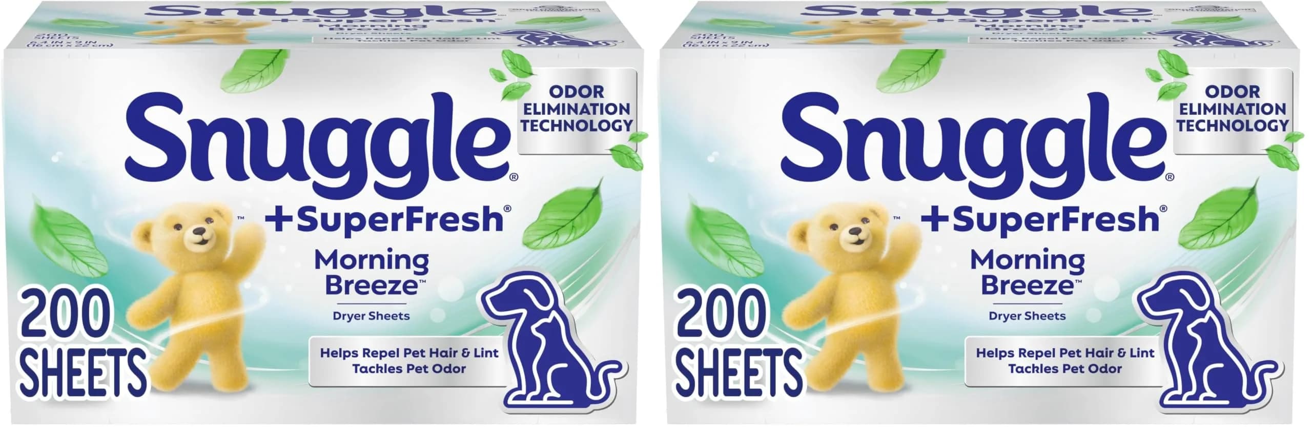 Snuggle Plus SuperFresh Fabric Softener Dryer Sheets Original Scent, 400 Count (200 Count x 2 Packs) - main product image