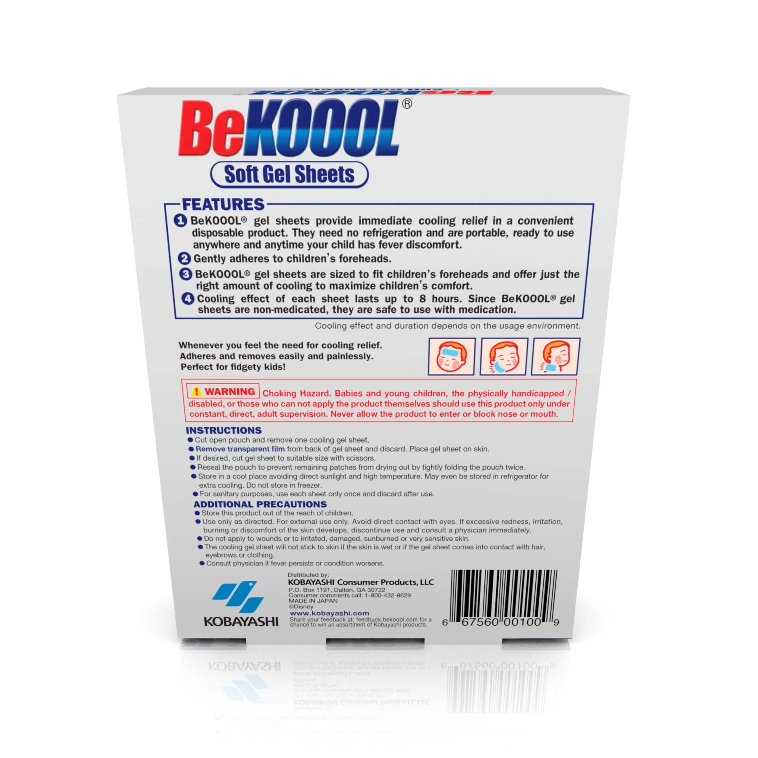 BeKoool Soft Gel Sheets for Kids, 4 Count (Pack of 3) | Cooling Relief for Fever Discomfort - view 5