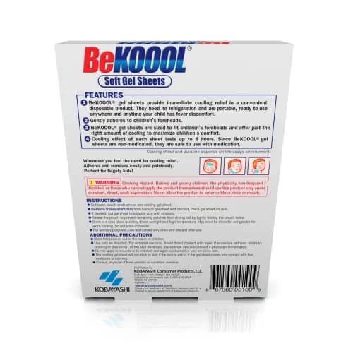 BeKoool Soft Gel Sheets for Kids, 4 Count (Pack of 3) | Cooling Relief for Fever Discomfort thumbnail 5