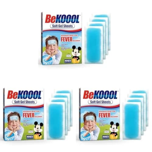 BeKoool Soft Gel Sheets for Kids, 4 Count (Pack of 3) | Cooling Relief for Fever Discomfort thumbnail 1