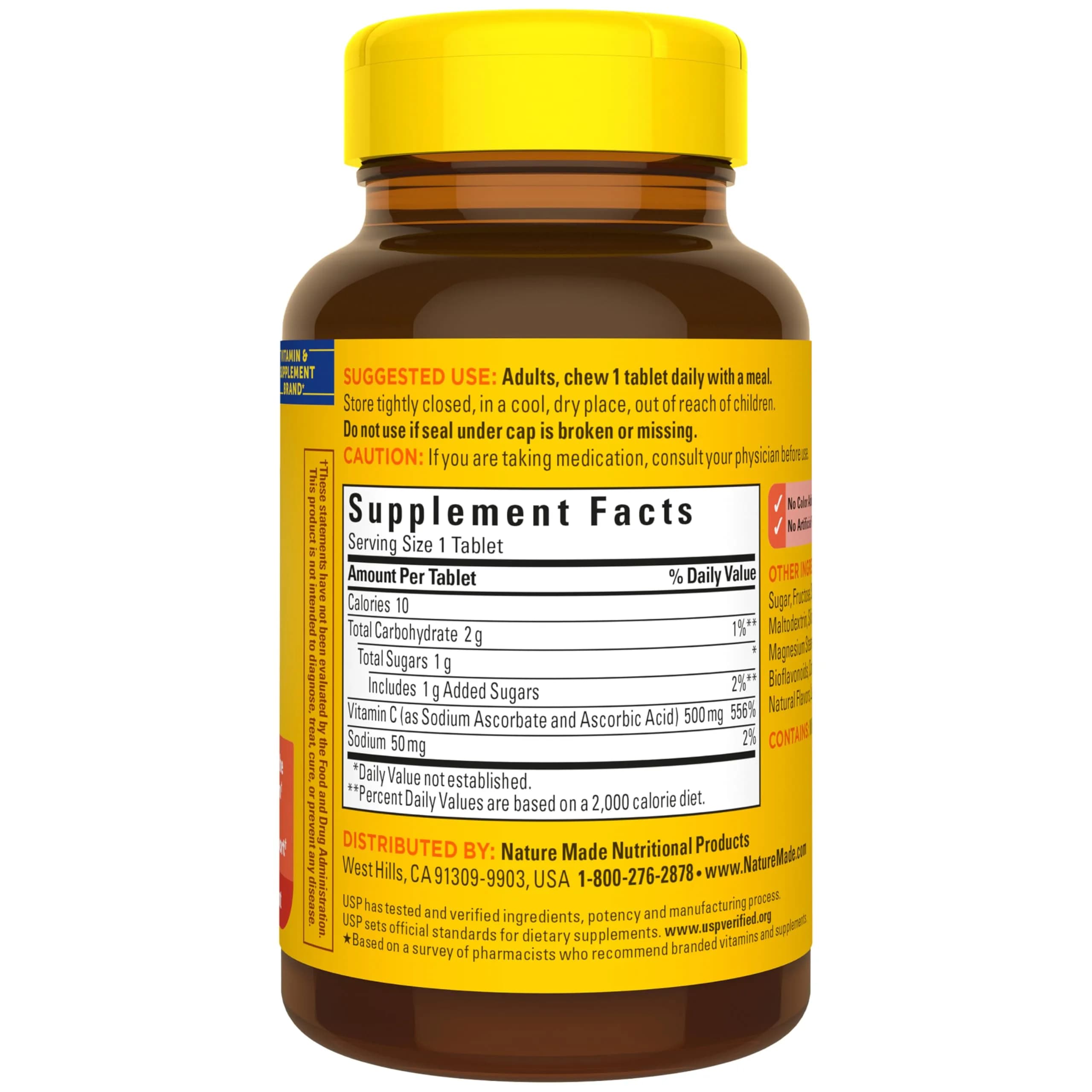 Nature Made Chewable Vitamin C 500 mg Tablets, 300 Count (150 Day Supply x 2) | USP Verified Immune Support - view 9