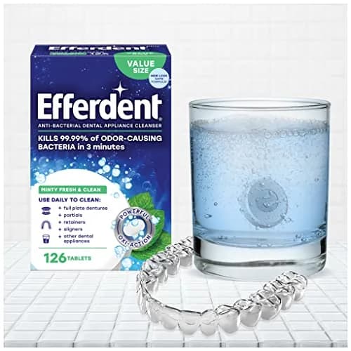 Efferdent Minty Fresh & Clean Retainer Cleaning Tablets 252 Count (126 Tablets x 2) | Kills 99.99% Odor-Causing Bacteria thumbnail 5