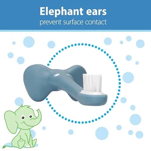 Dr. Brown's Infant-to-Toddler Toothbrush Soft Blue Elephant 2 Pack | BPA-Free Training Brush for Ages 0-3 Years thumbnail 4