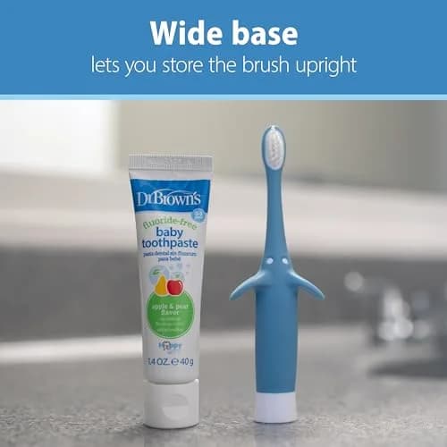 Dr. Brown's Infant-to-Toddler Toothbrush Soft Blue Elephant 2 Pack | BPA-Free Training Brush for Ages 0-3 Years thumbnail 5