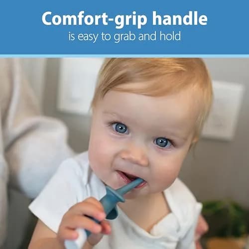 Dr. Brown's Infant-to-Toddler Toothbrush Soft Blue Elephant 2 Pack | BPA-Free Training Brush for Ages 0-3 Years thumbnail 3