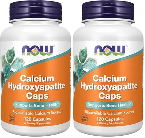 NOW Foods Calcium Hydroxyapatite Bone Health Supplement 240 Capsules (120 Count x 2) | Supports Bone Health thumbnail 1