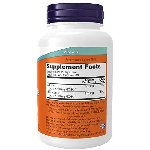 NOW Foods Calcium Hydroxyapatite Bone Health Supplement 240 Capsules (120 Count x 2) | Supports Bone Health thumbnail 2