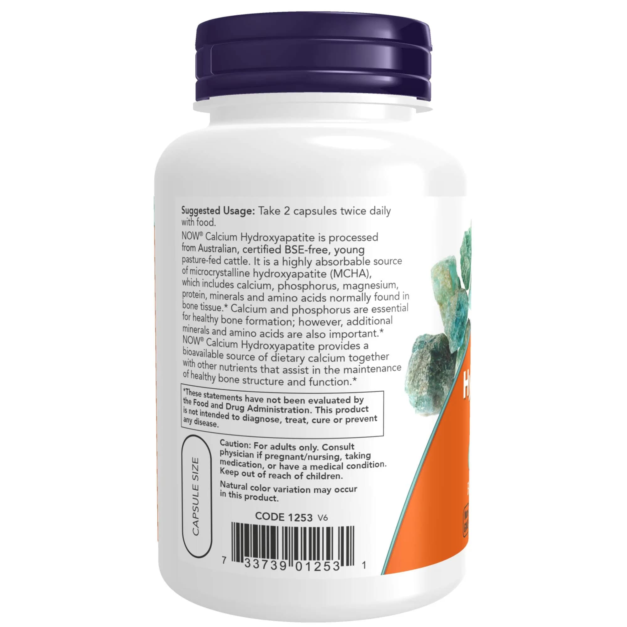 NOW Foods Calcium Hydroxyapatite Bone Health Supplement 240 Capsules (120 Count x 2) | Supports Bone Health - view 3