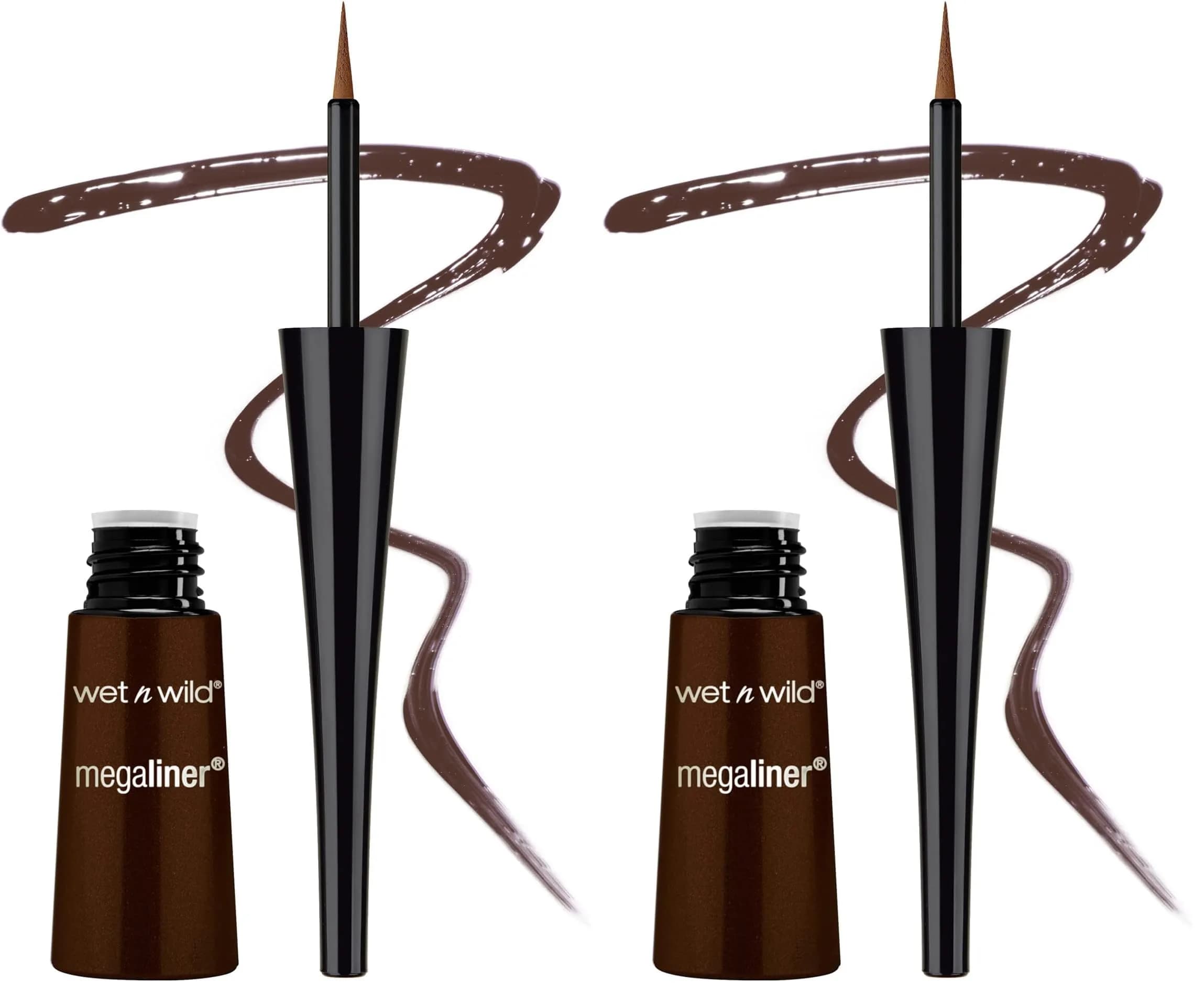wet n wild MegaLiner Liquid Eyeliner - Marrón Oscuro (Pack of 2) | Intense Pigment - main product image