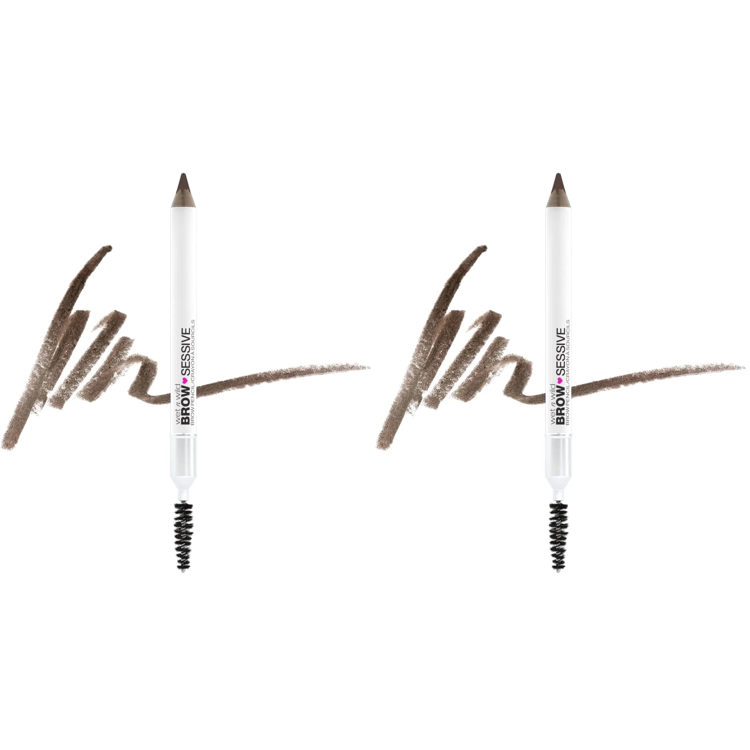 wet n wild Brow Pencil, Medium Brown | Ultra-Precise Dual-Ended Spoolie | 2 Pencils | Buildable Formula