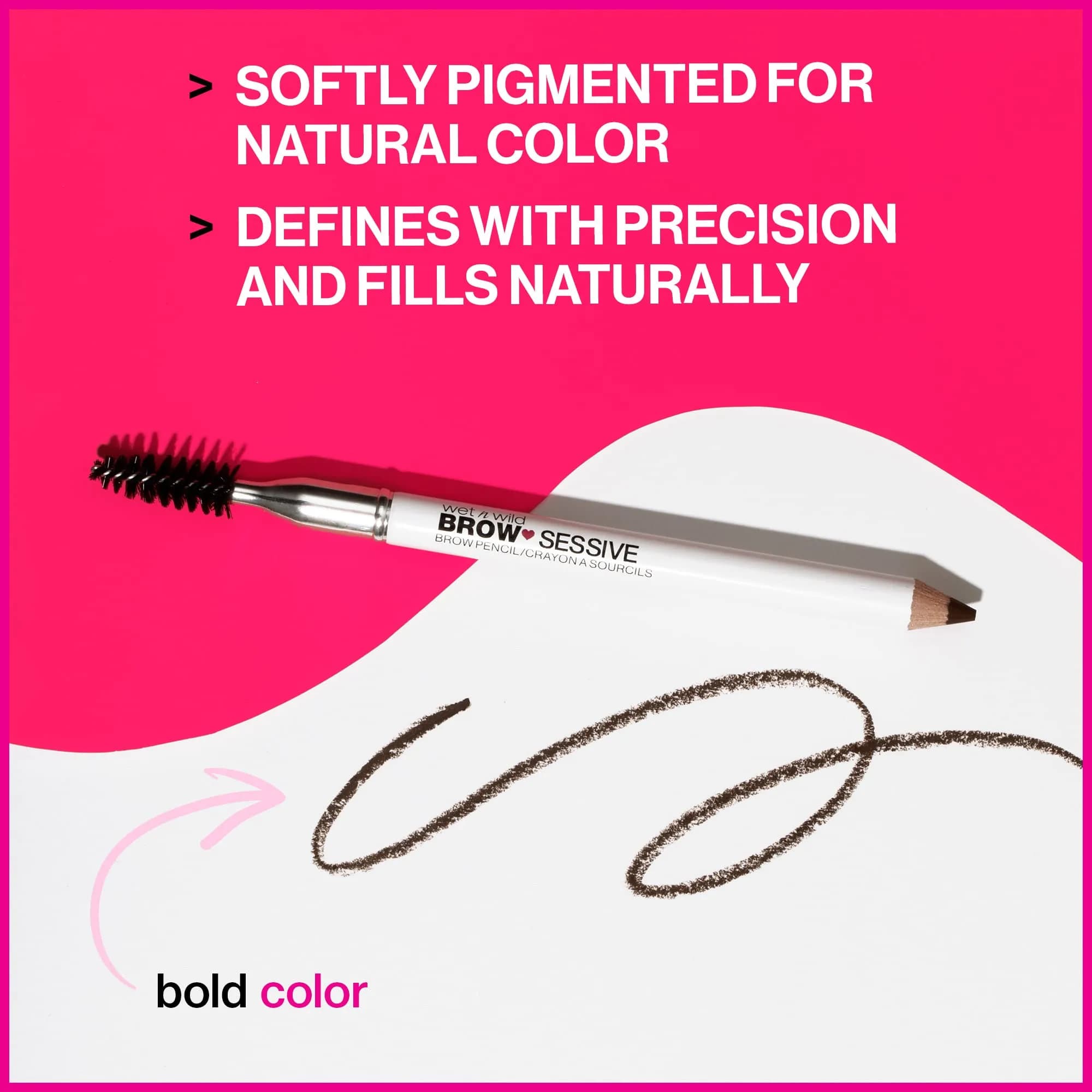wet n wild Brow Pencil, Medium Brown | Ultra-Precise Dual-Ended Spoolie | 2 Pencils | Buildable Formula - view 2