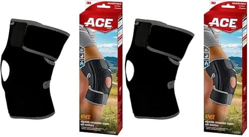 ACE Brand Adjustable Knee Brace with Side Stabilizers & Compression, Pack of 2 | FDA Approved Orthopedic Brace for Arthritis & Painful Joints thumbnail 1