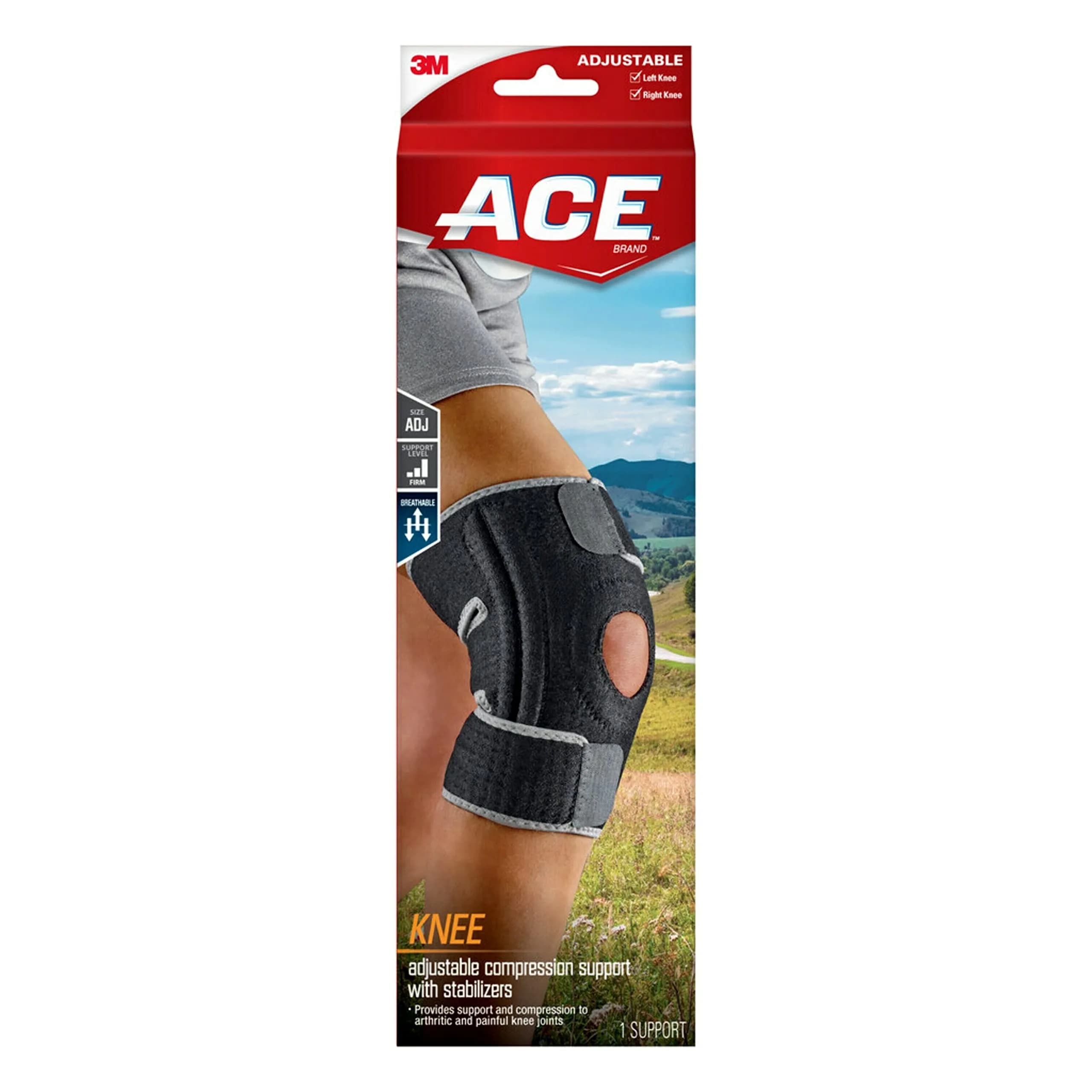 ACE Brand Adjustable Knee Brace with Side Stabilizers & Compression, Pack of 2 | FDA Approved Orthopedic Brace for Arthritis & Painful Joints - view 4