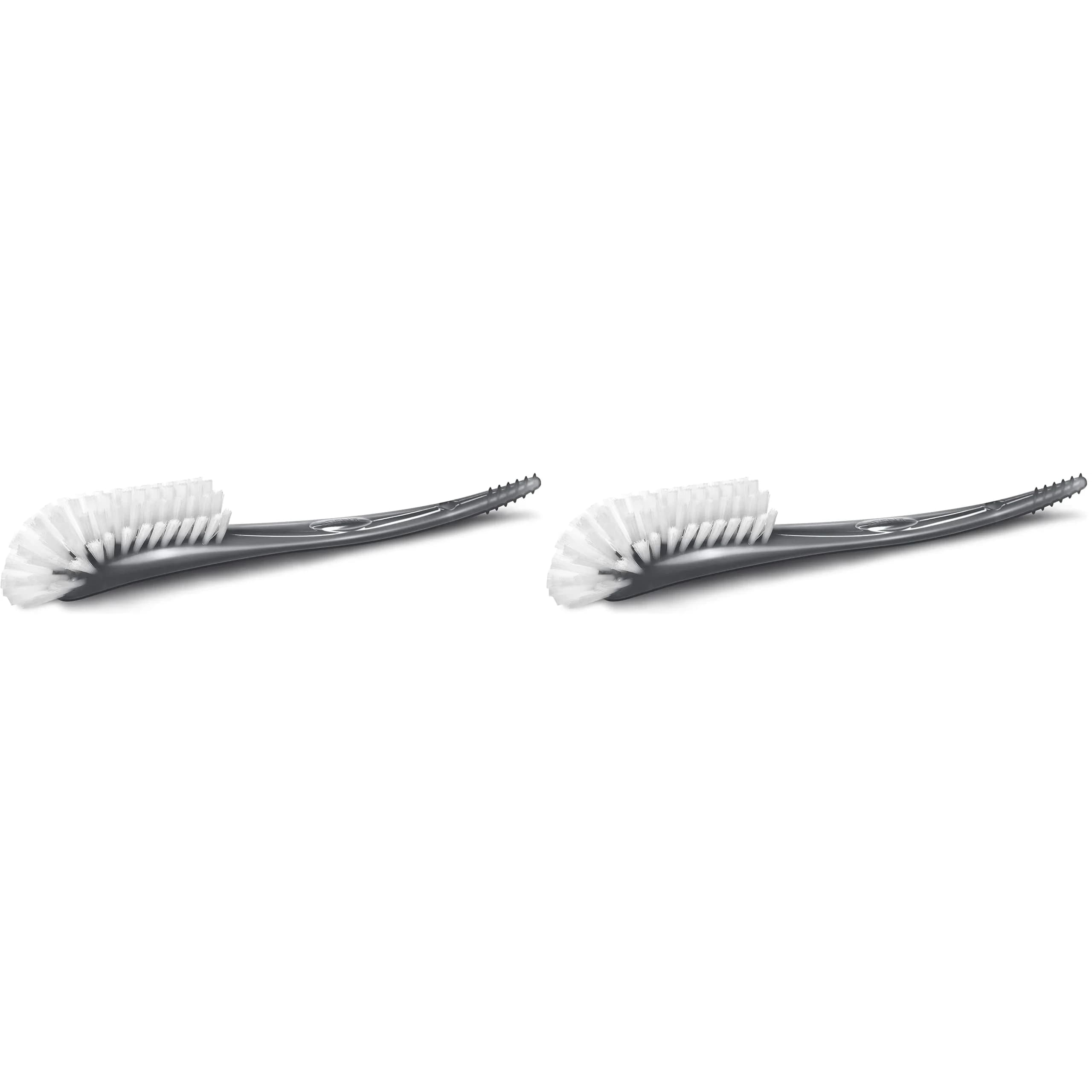 Philips AVENT Baby Bottle Brush | Nipple Cleaning | Grey | Pack of 2 | 27.9 cm (11 inches) | Curved Head & Molded Tip
