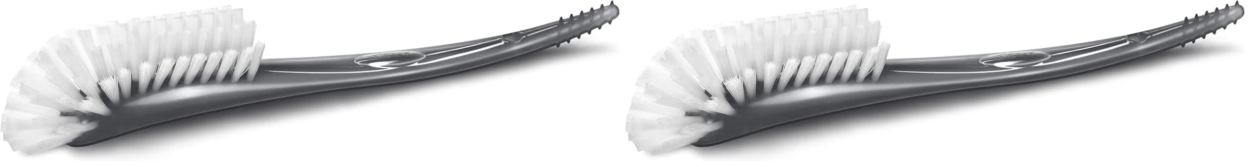 Philips AVENT Baby Bottle Brush | Nipple Cleaning | Grey | Pack of 2 | 27.9 cm (11 inches) | Curved Head & Molded Tip - main product image