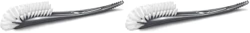 Philips AVENT Baby Bottle Brush | Nipple Cleaning | Grey | Pack of 2 | 27.9 cm (11 inches) | Curved Head & Molded Tip thumbnail 1