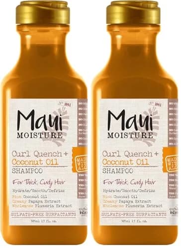 Maui Moisture Curl Quench + Coconut Oil Shampoo & Conditioner Set | Hydrates & Detangles Tight Curly Hair, Vegan, 2x13 fl oz (26 fl oz Total) thumbnail 1
