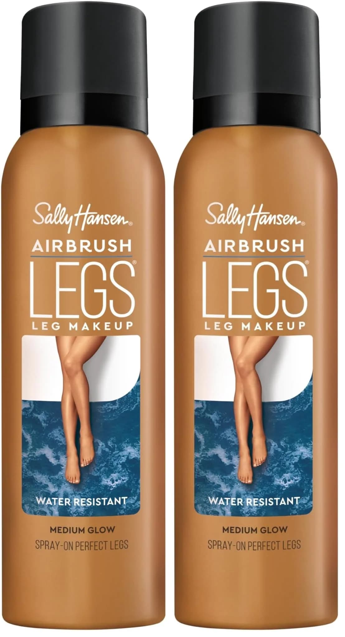 Sally Hansen Airbrush Legs Spray-On Medium Glow Tan, 2 Pack, 4.4 Oz Each | Water Resistant - main product image