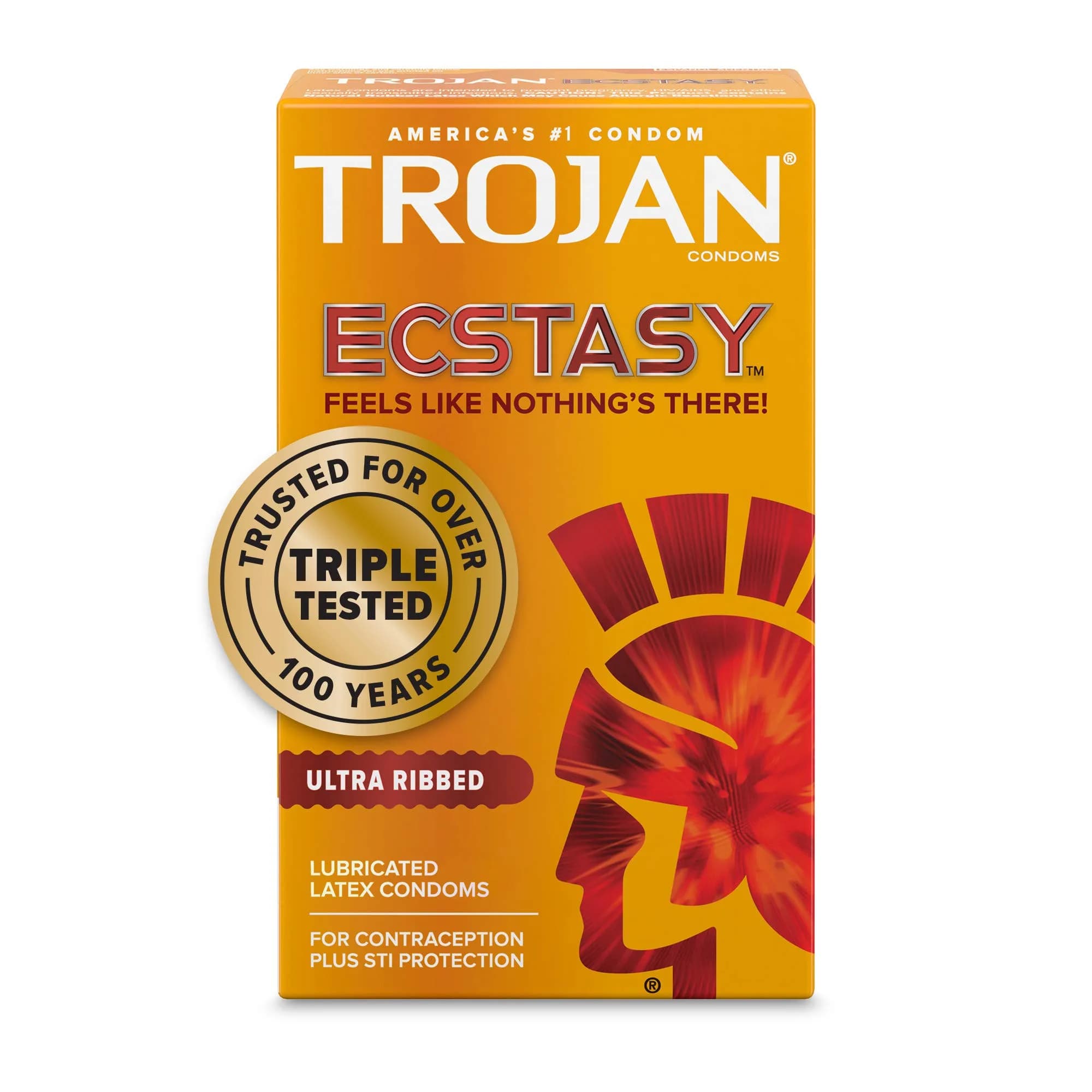TROJAN Ecstasy Ribbed Latex Condoms for Men, 52 Count (Pack of 2) | Dual Lubricated for Enhanced Sensitivity - view 5