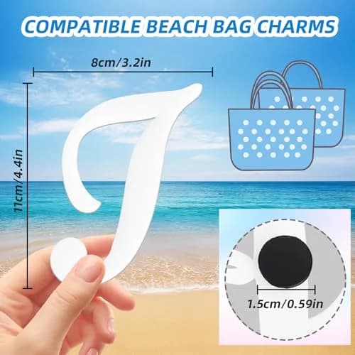 CTOHN Letter Charm for Bogg Bag, Alphabet 'I' - White Plastic | Personalized Bag Accessory thumbnail 2