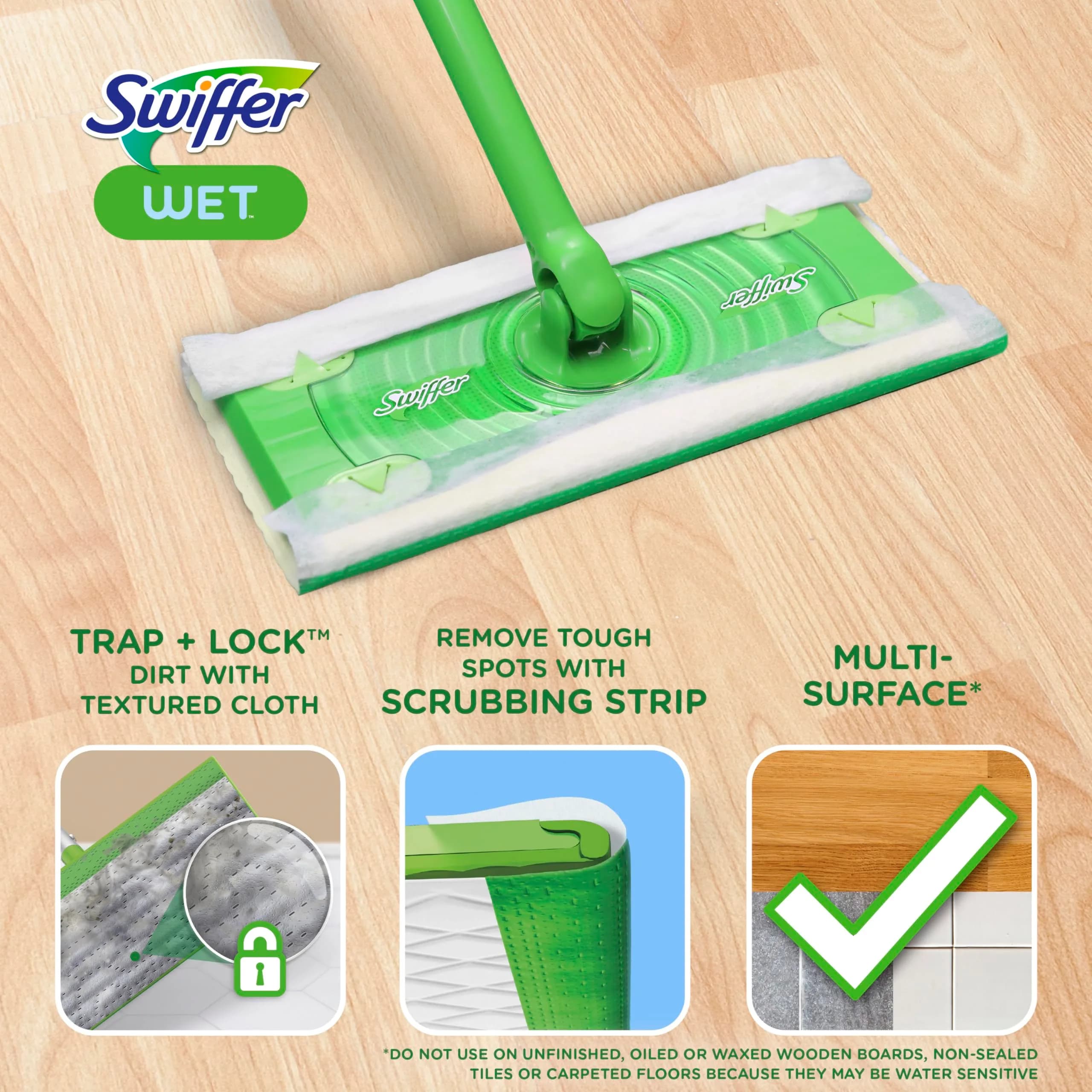 Swiffer Sweeper Wet Mopping Cloths, Open-Window Fresh Scent, 24 Count - view 2
