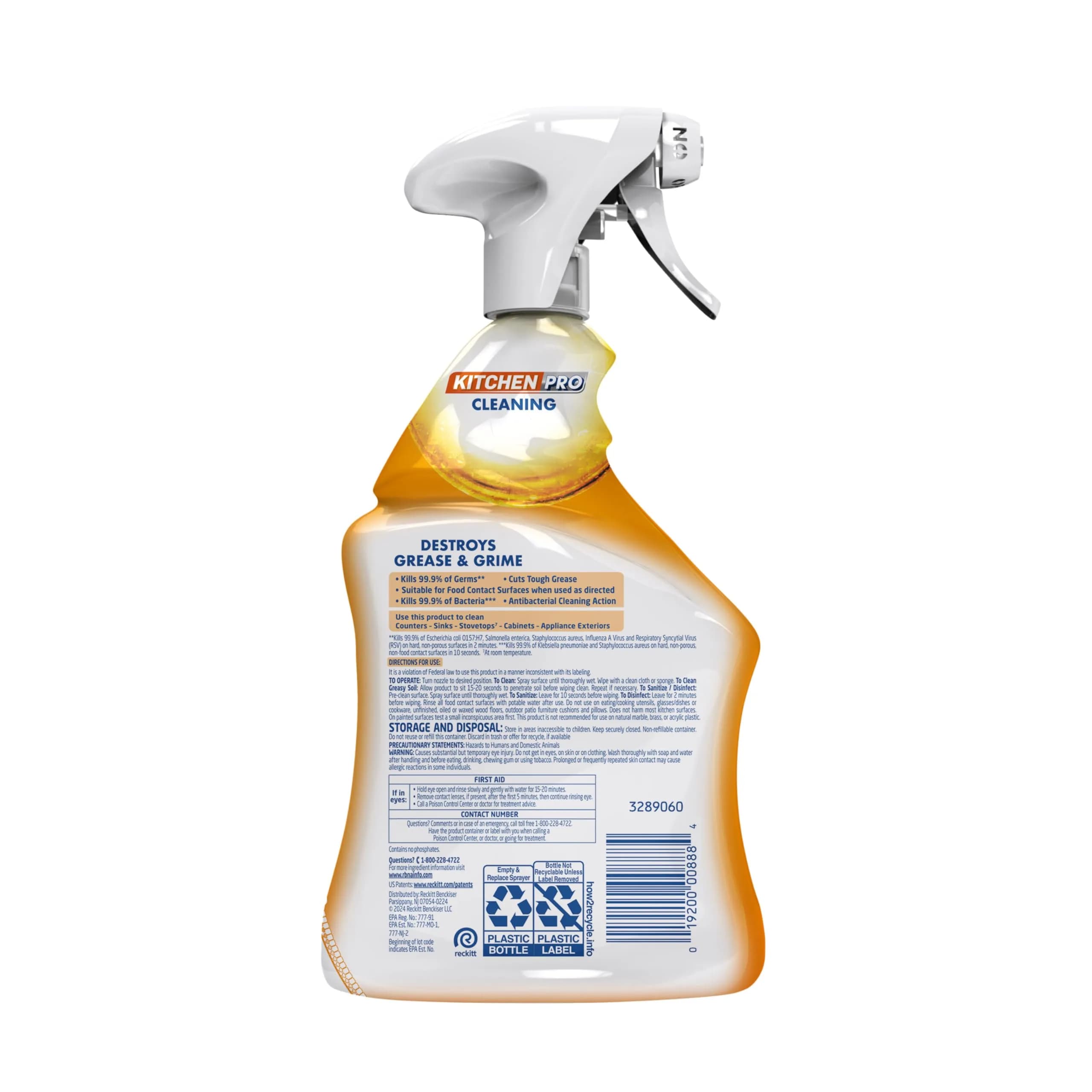 Lysol Pro Kitchen Cleaner and Degreaser Spray, Antibacterial All Purpose Cleaning Spray for Kitchens, Countertops, Ovens, and Appliances, Citrus Scent, 22oz - view 8