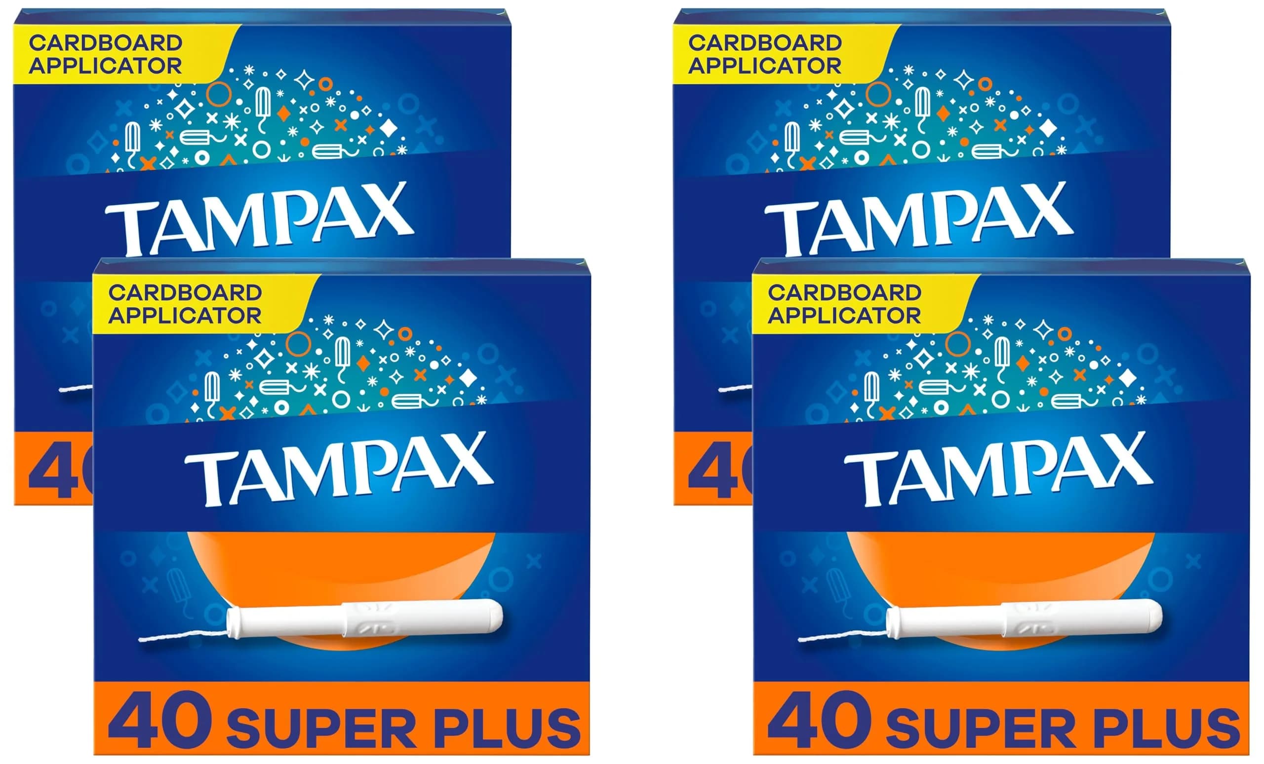 Tampax Cardboard Tampons Super Plus Absorbency 160 Count (18.4cm) | #1 U.S. Gynecologist Recommended Tampon Brand - main product image